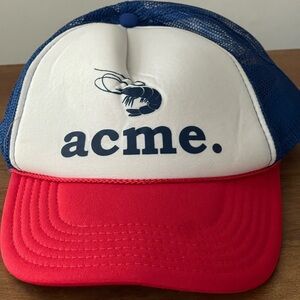 Vintage ACME Americana Shrimp Trucker Hat Mesh Skater Snapback